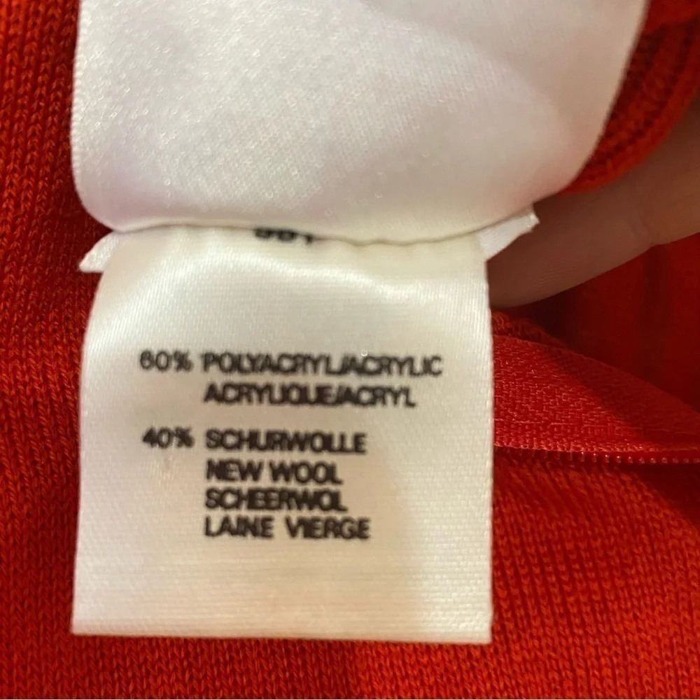 Vintage Mondi Sweater Knit High Neck Red Rust Sz 34